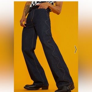 Jaded Man Curly Fry flared fit jeans 30 dark wash Jaded London